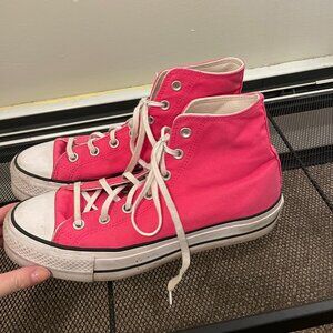 SIZE 10 Bright pink converse